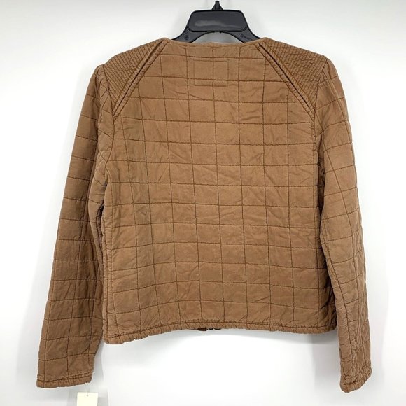 Blank NYC Jacket Brown Happy Camper Quilted Zip Lyocell NWT - Picture 7 of 10